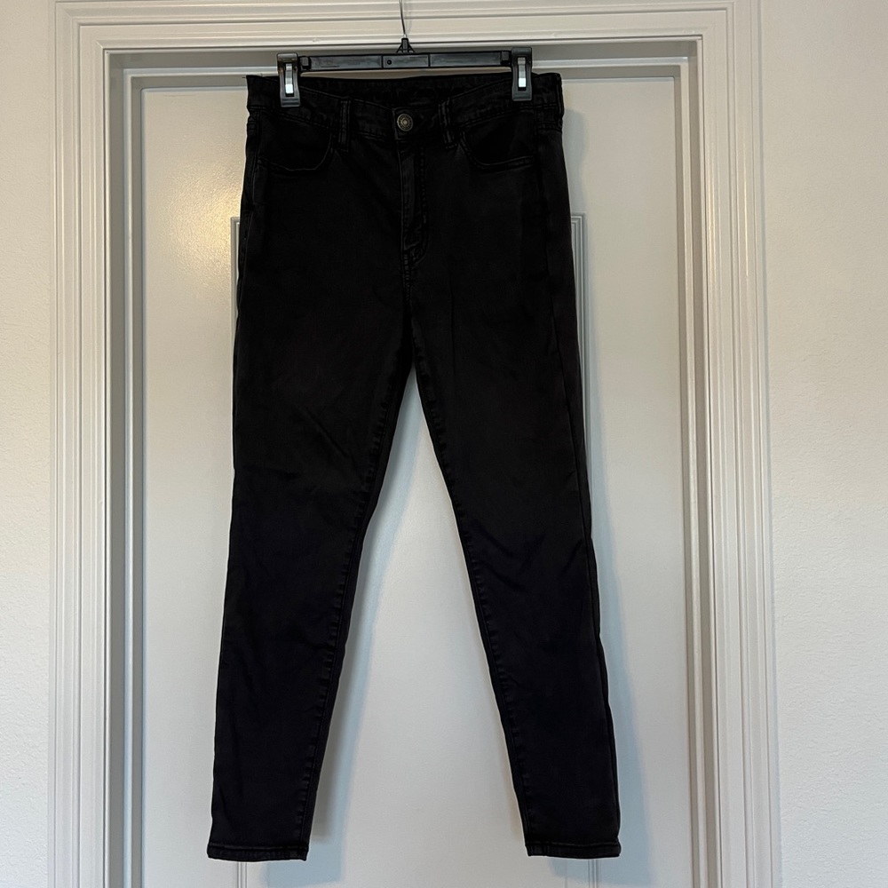 American Eagle Black Hi-Rise Jegging Skinny Jeans Size 8 Short